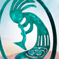 Kokopelli Wall Art - Teal