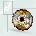 Decorative glass suncatcher with colorful concentric design on a white background